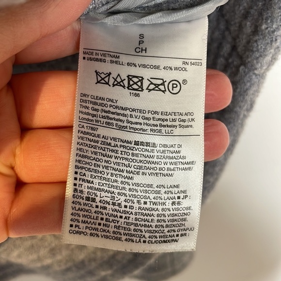 𝅺BANANA Republic heather gray wool blend zipper funnel neck jacket size small - Picture 7 of 8